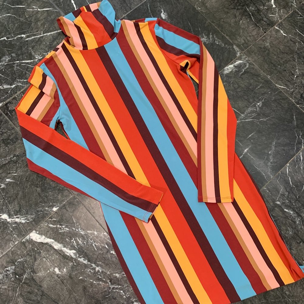 Forever21 Striped MockTurtleneck Dress NWT